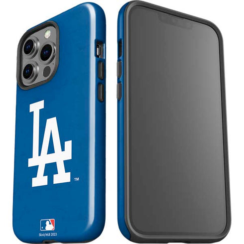 MLB Los Angeles Dodgers - Solid Distressed iPhone 15 Pro Impact Case